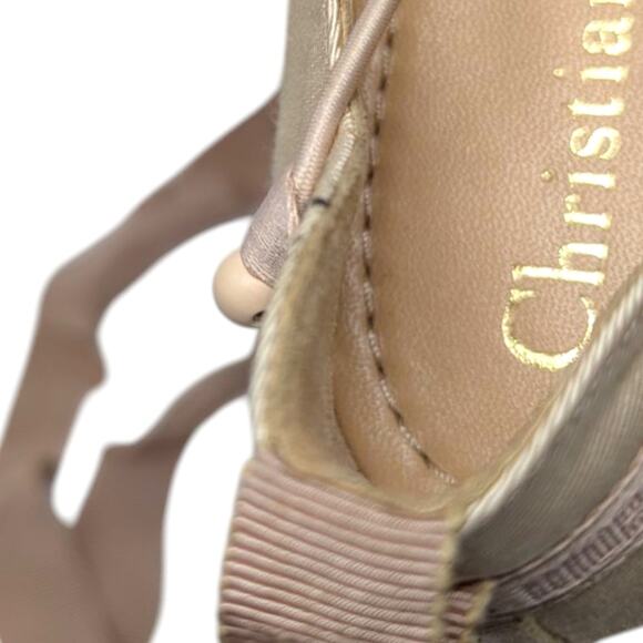 Christian Dior Spring 2019 ballet flat sneaker sneakerina ribbon ties pink 37 - Picture 9 of 15